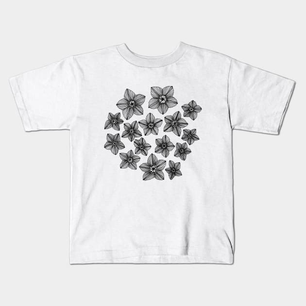 Flower Patch - Hand drawn Kids T-Shirt by Unravel_Unwind